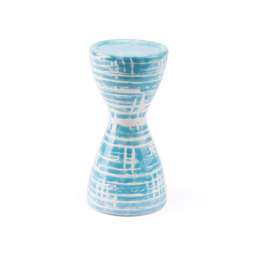 Zuo Washed Candle Holder Blue & White