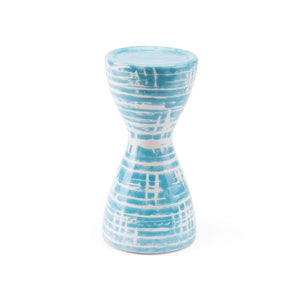 Zuo Washed Candle Holder Blue & White