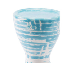 Load image into Gallery viewer, Zuo Washed Candle Holder Blue &amp; White